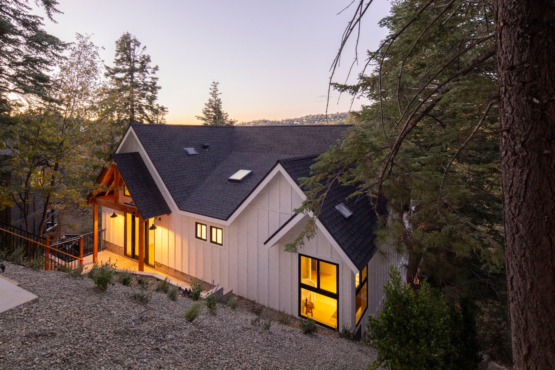 The home at dusk